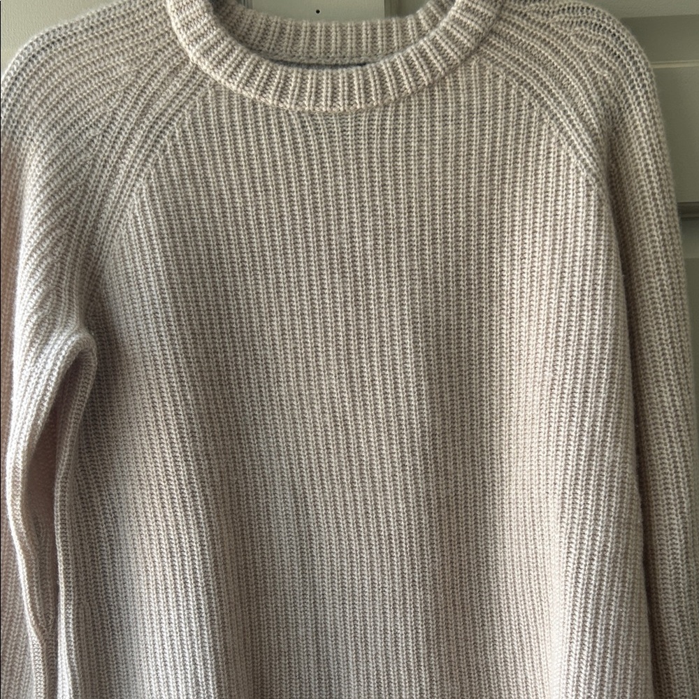 Jenni Kayne Cream Ribbed Turtleneck Sweater